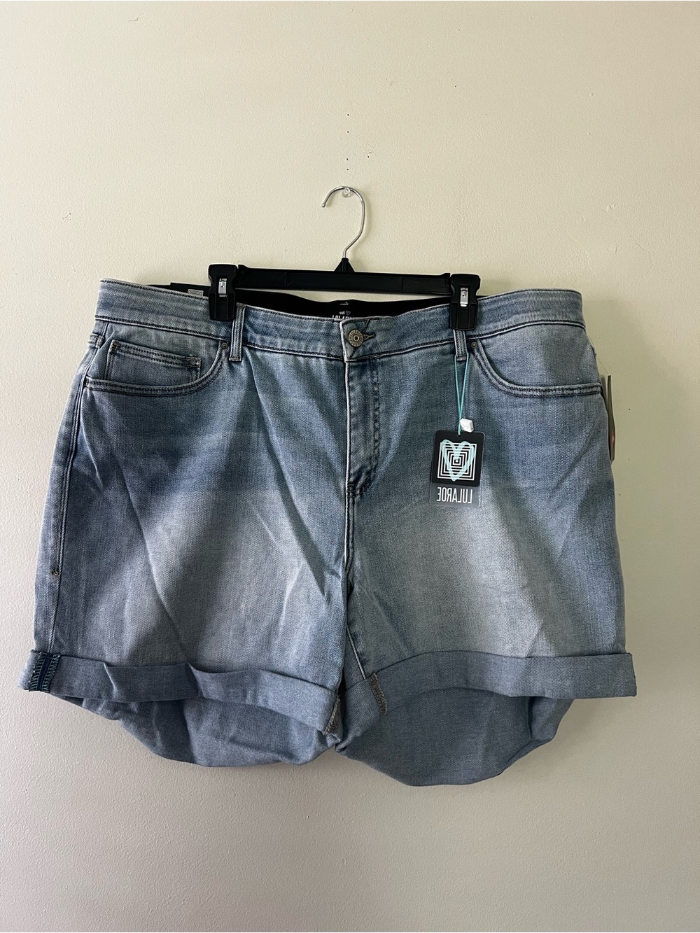 LuLaRoe Light Denim Cuffed Jean Boyfriend Shorts